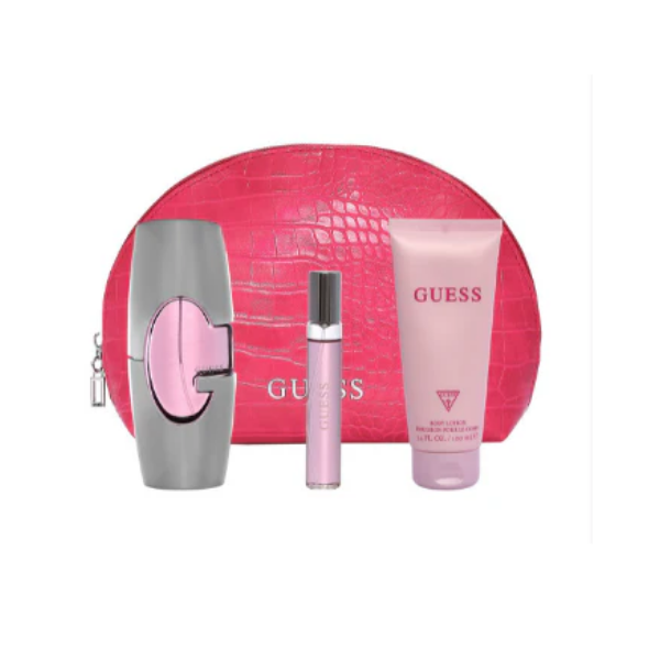 Guess Woman Set(EDT75+15+BL100+Pouch) – Authentic Guess Eau de Toilette for Women | Wholesale Bulk Supply India | Genuine Designer Fragrance