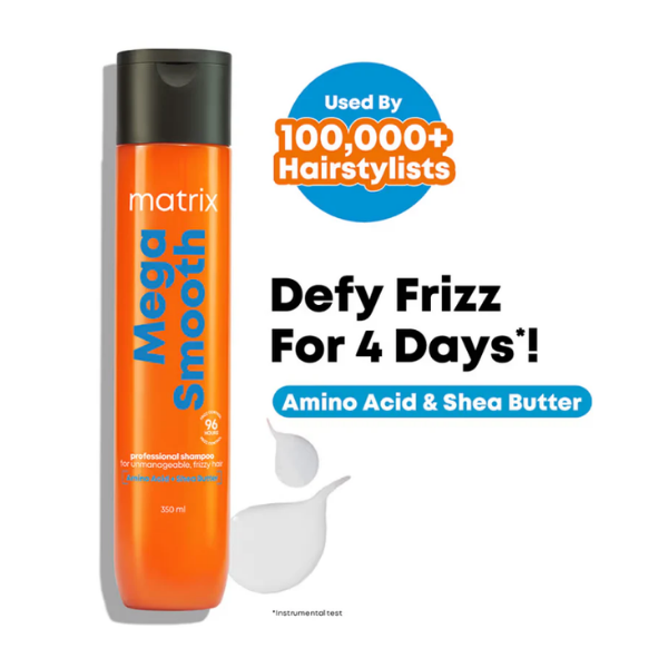 Matrix Mega Smooth Professional Shampoo 350ml 350ml – Authentic Matrix Shampoo for Frizzy Hair | Wholesale Bulk Supply India | Professional Hair Care
