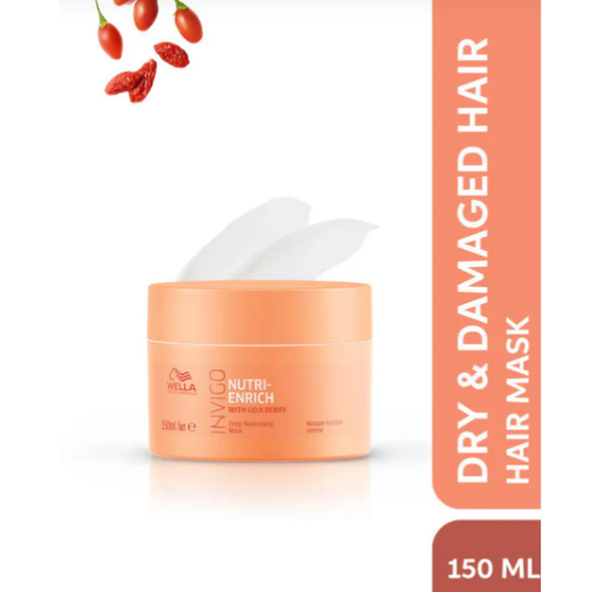 Wella Professionals Invigo Nutri-Enrich Deep Nourishing Hair Mask with Goji Berry - 150 ml 150ml – Authentic Wella Professionals Hair Mask for Dry & Dehydrated Hair | Wholesale Bulk Supply India | Professional Hair Care